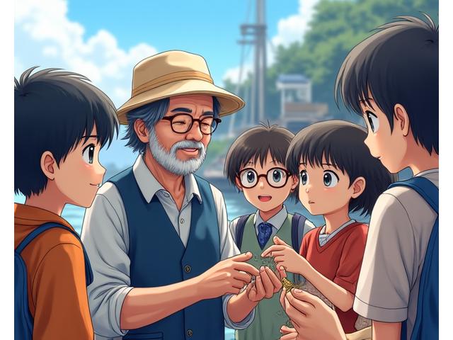 地域の漁港で漁師から直接話を聞く熱心な小学生たち